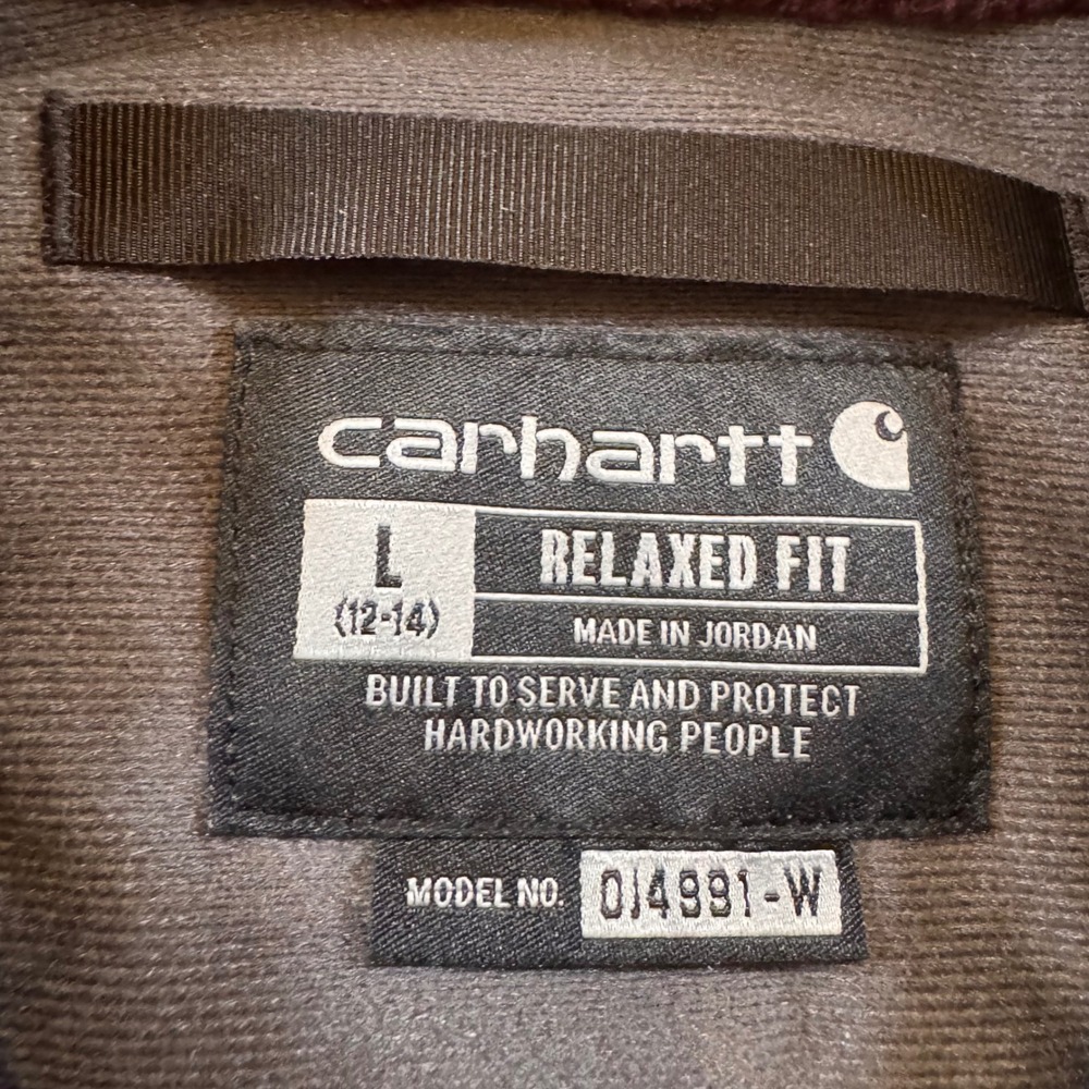 Carhartt Sherpa Fleece Pullover Quarter Snap Outdoor Jacket Deep Purple Sz L - Picture 6 of 13